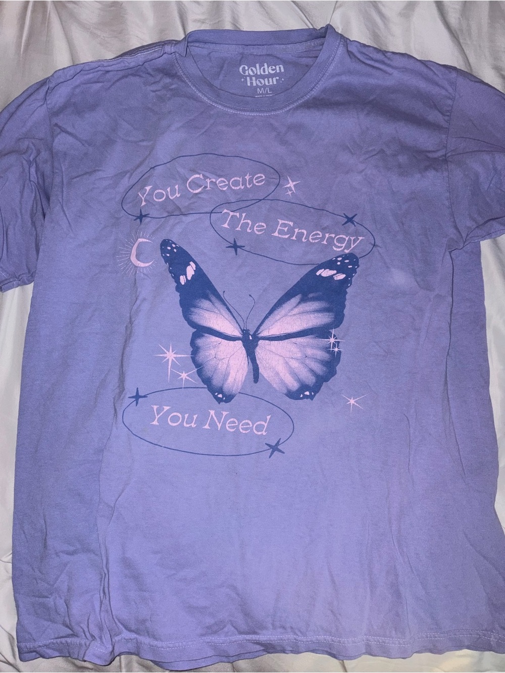 Pacsun Golden Hour Lavender Butterfly Graphic Tee